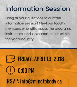 yoga teacher training Mississauga information session mind to body