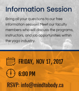 Yoga Training Mississauga Info Session Nov 17